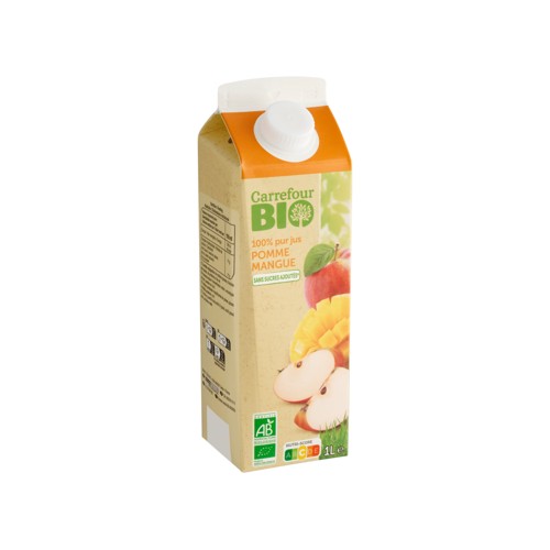 Carrefour Bio 100% Pur Jus Pomme Mangue 1 L