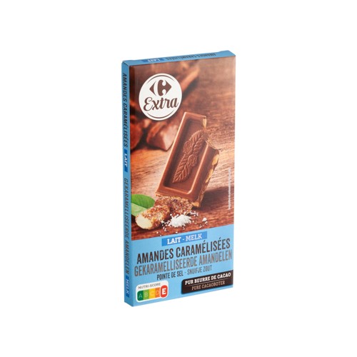 Carrefour Extra Lait Amandes Caramélisées 200 g