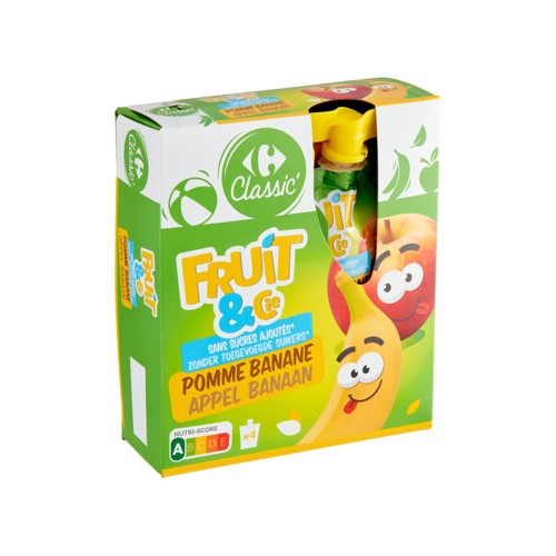 Carrefour Classic'' Fruit & Cie Pomme Banane 4 x 90 g