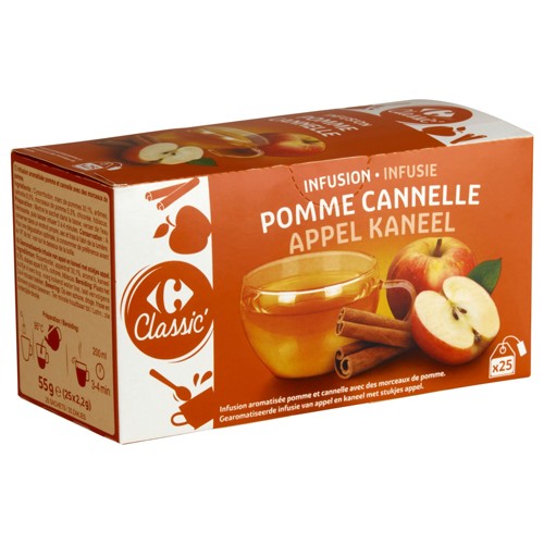 Carrefour Classic'' Infusion Pomme Cannelle 25 x 2.2 g