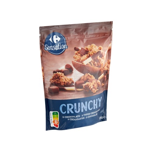 Carrefour Sensation Crunchy 3 Chocolats 500 g