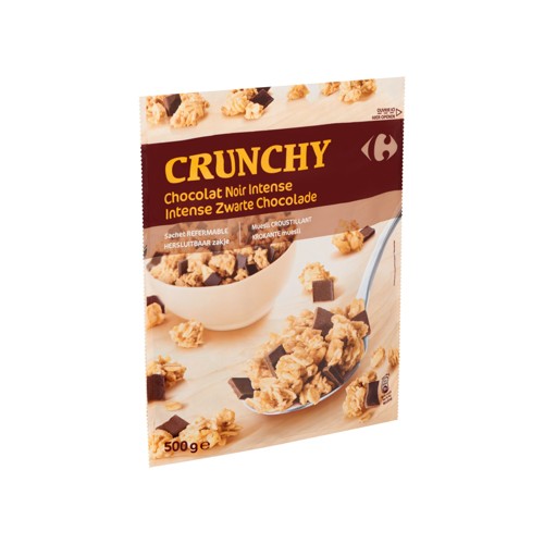 Carrefour Crunchy Chocolat Noir Intense 500 g