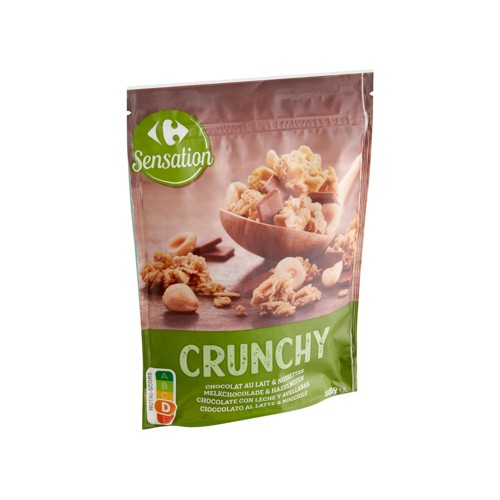 Carrefour Sensation Crunchy Chocolat au Lait & Noisettes 500 g