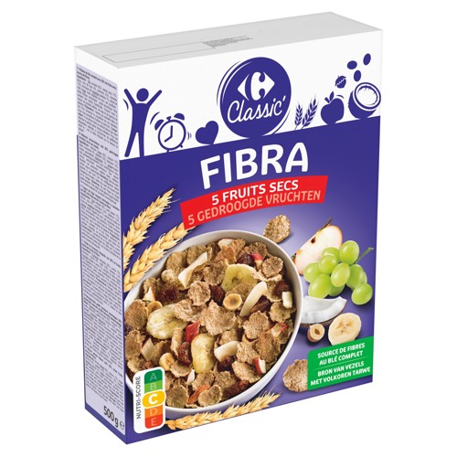 Carrefour Classic'' Fibra 5 Fruits Secs 500 g