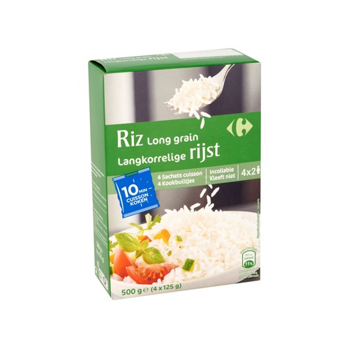 Carrefour Riz Long Grain 10 Minutes 4 x 125 g