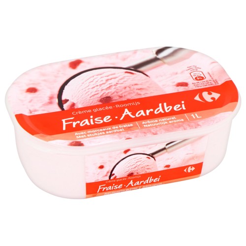 Carrefour Crème Glacée Fraise 1 L