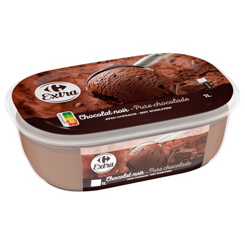 Carrefour Extra Crème Glacée Chocolat Noir 500 g