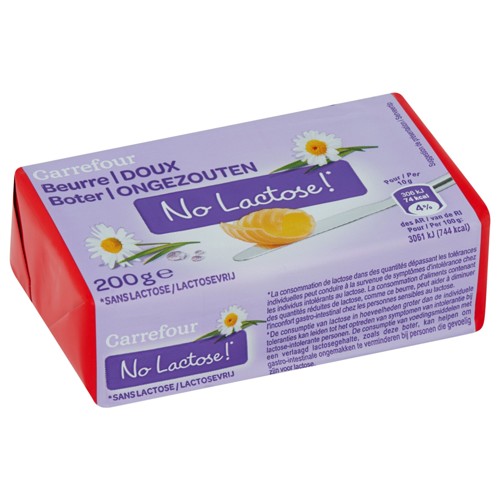 Carrefour Beurre sans Lactose Doux 200 g