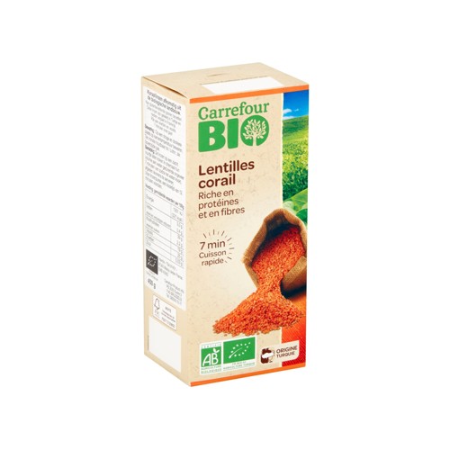 Carrefour Bio Lentilles Corail 450 g