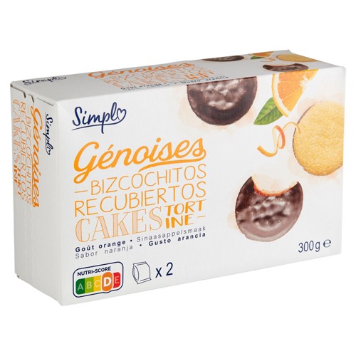Simpl Génoises Goût Orange 2 x 150 g