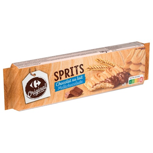 Carrefour Original Sprits Chocolat au Lait 9 Pièces 150 g