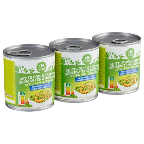 Carrefour Classic'' Petit Pois & Carottes Extra-Fins 3 x 200 g