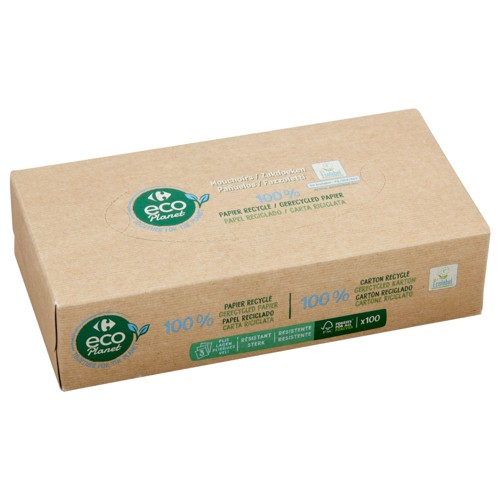 Carrefour Eco Planet Mouchoirs 3-Épaisseurs 100 Pièces