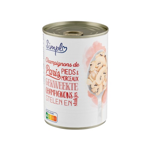 Simpl Champignons de Paris Pieds & Morceaux 400 g
