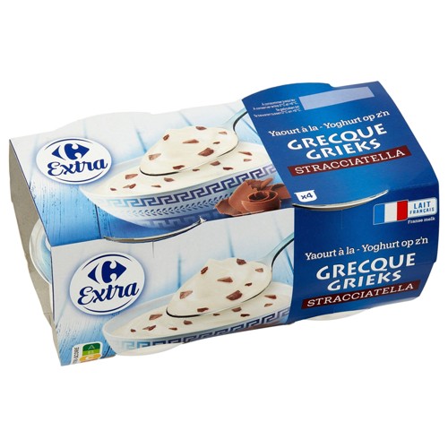 Carrefour Extra Yaourt à la Grecque Stracciatella 4 x 150 g