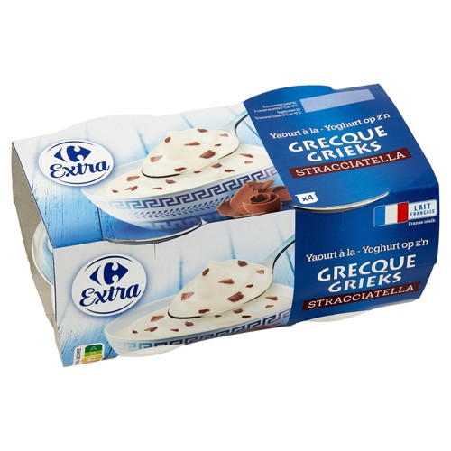 Carrefour Extra Yaourt à la Grecque Stracciatella 4 x 150 g