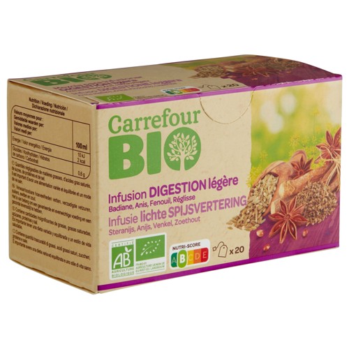 Carrefour Bio Infusion Digestion Légère 20 Sachets 1.5 g