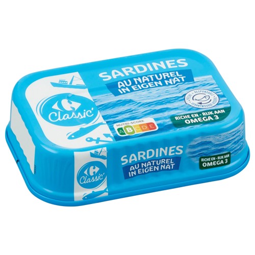 Carrefour Classic'' Sardines au Naturel 135 g