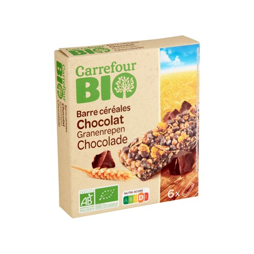 Carrefour Bio Barre Céréales Chocolat 6 x 23 g