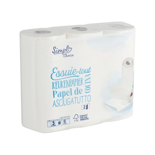 Simpl Choice Essuie-Tout 2 Épaisseurs 3 Rouleaux