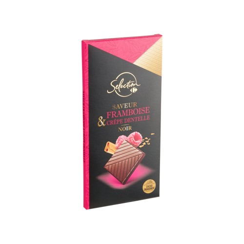 Carrefour Selection Saveur Framboise & Crêpe Dentelle Noir 100 g