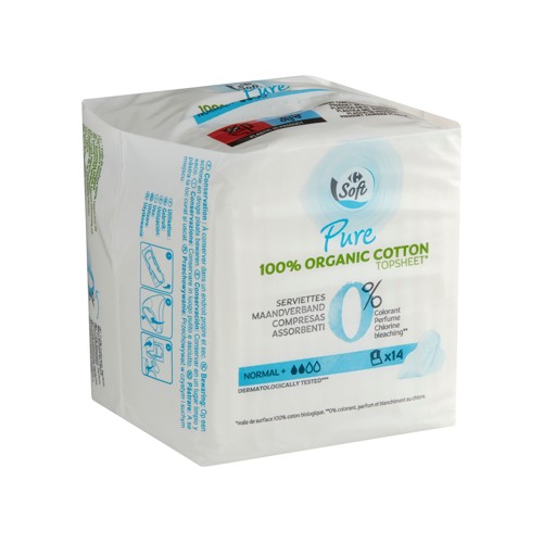 Carrefour Soft Pure Serviettes 14 Pièces