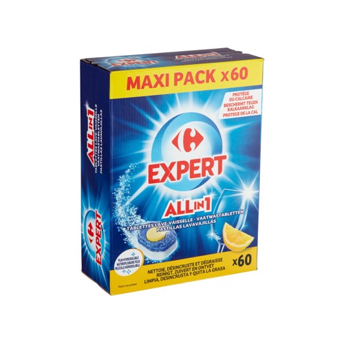 Carrefour Expert All in 1 Tablettes Lave-Vaisselle Maxi Pack 60 x 17 g