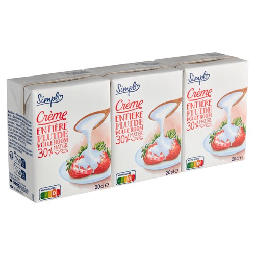 Simpl Crème Entière Fluide 30% Mat. Gr. 3 x 20 cl