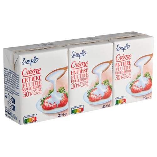 Simpl Crème Entière Fluide 30% Mat. Gr. 3 x 20 cl