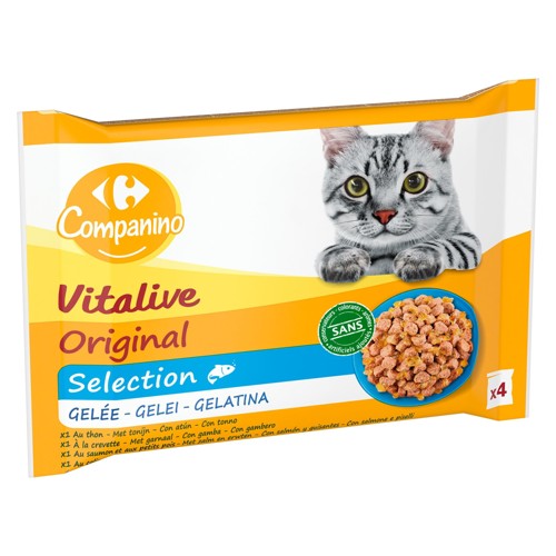 Carrefour Companino Vitalive Original Selection Gelée Poisson 4 x 100g