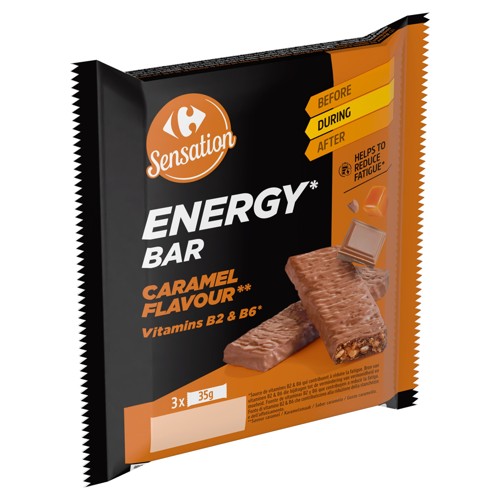 Carrefour Sensation Barres Céréales Chocolat au Lait Caramel 3 x 35 g