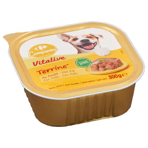 Carrefour Companino Vitalive Terrine pour Chien au Poulet 300 g