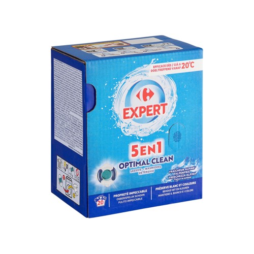 Carrefour Expert 5 en 1 Optimal Clean Lessive 20 x 21 g 20 Lavages