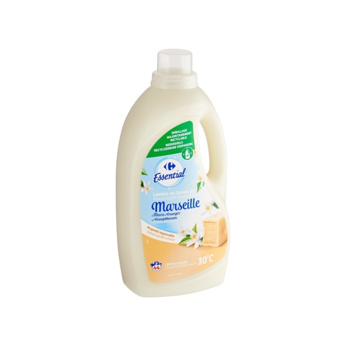 Carrefour Essential Lessive Savon Marseille Fleurs Oranger 1.98L 44LV