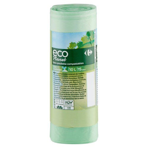 Carrefour Eco Planet Lien Coulissant 10 L 15 Sacs