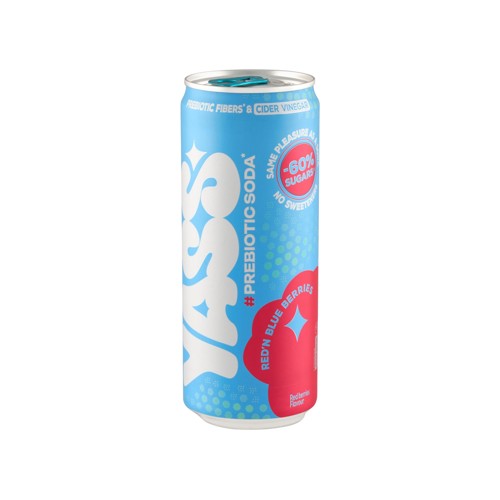 Yass Prebiotic Soda Red''n Blue Berries Red Berries Flavour 33 cl