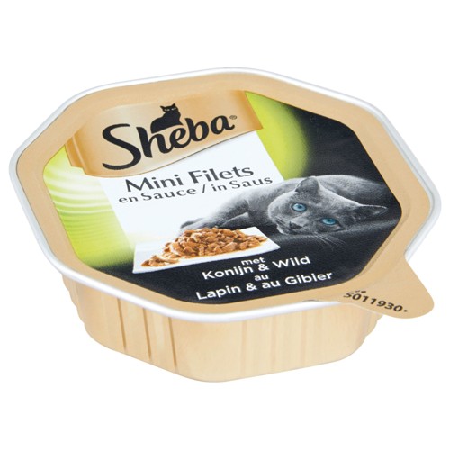 Sheba Mini Filets Barquette en Sauce au Lapin & au Gibier 85 g