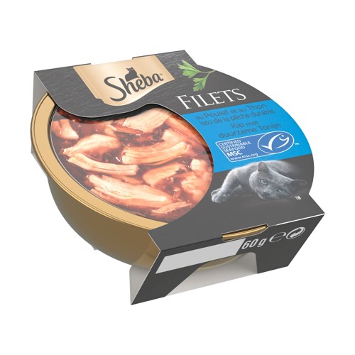 Sheba Filets au Poulet et au Thon Issu de la Pêche Durable 60 g