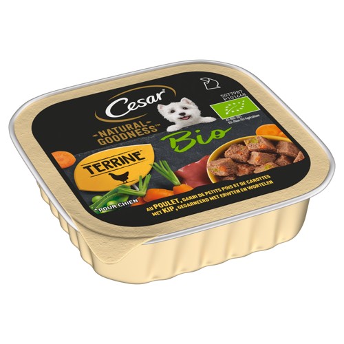 Cesar Bio Terrine Poulet, Garni de Petits Pois et de Carottes 100 g