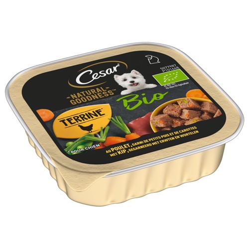 Cesar Bio Terrine Poulet, Garni de Petits Pois et de Carottes 100 g