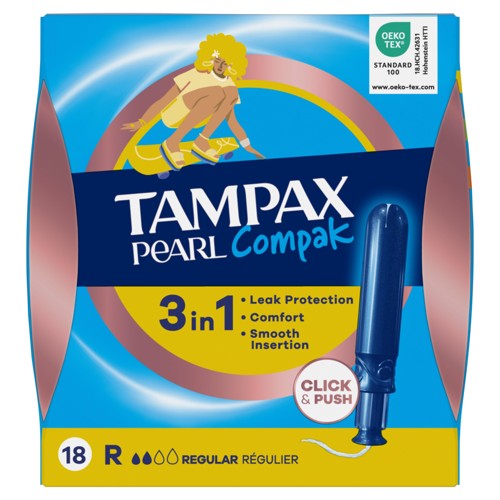 Tampax Compak Pearl Regular Tampons Avec Applicateur X18