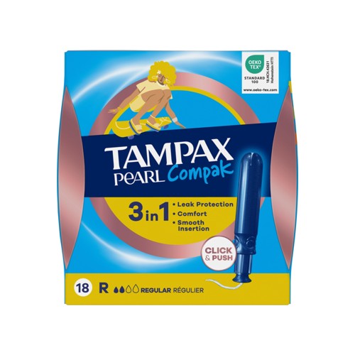 Tampax Compak Pearl Regular Tampons Avec Applicateur X18