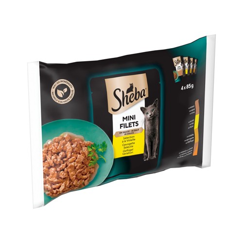 Sheba Mini Filets en Sauce Sélection à la Volaille 4 x 85 g