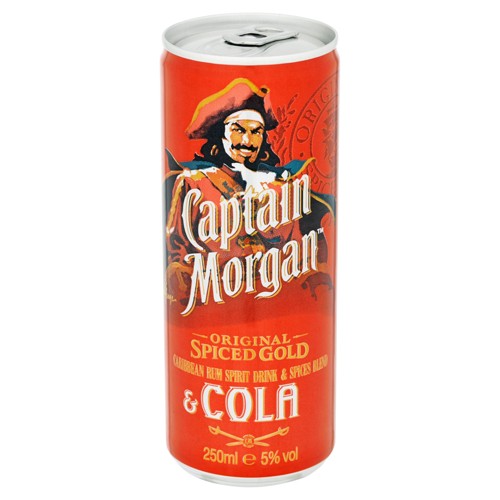 CAPTAIN MORGAN SPICED + COLA BLIK 5X25CL
