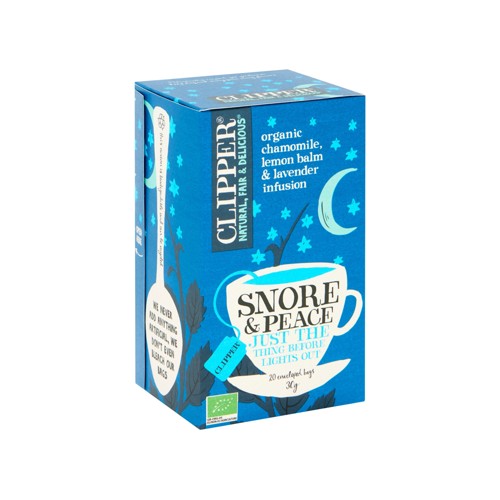 Clipper Snore & Peace Organic Chamomile, Lemon Balm & Lavender Infusion 20 Sachets 30 g