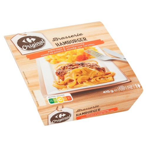 Carrefour Hamburger Sauce au Poivre & Stoemp aux Carottes 415 g