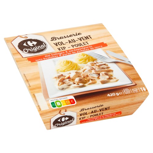 Carrefour Original Brasserie Vol-au-Vent Poulet Boulettes Purée 420 g