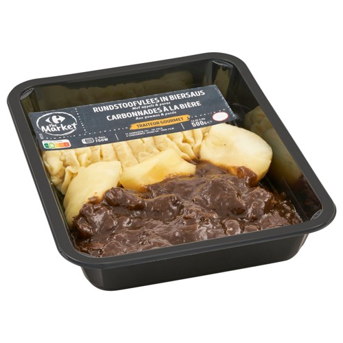 Carrefour The Market Traiteur Gourmet Carbonnades à la Bière aux Pommes & Purée 500 g