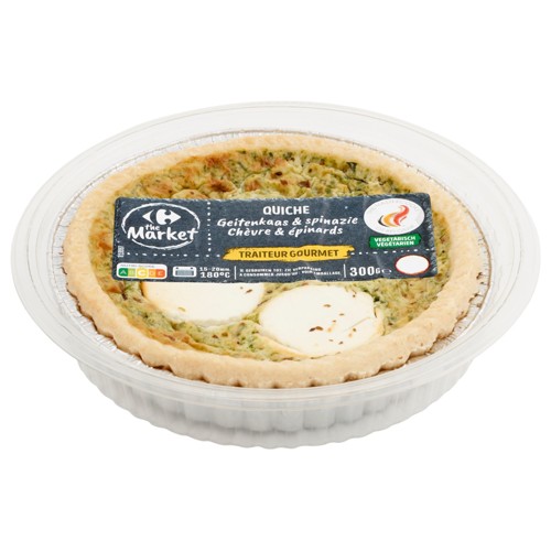Carrefour The Market Traiteur Gourmet Quiche Chèvre & Épinards 300 g