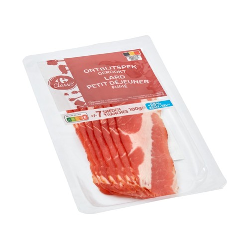 Carrefour Classic'' Lard Petit Déjeuner Fumé 100 g